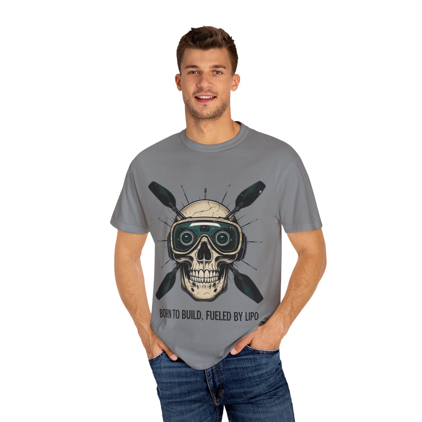 Camiseta con diseño de calavera, camiseta gráfica atrevida para constructores, entusiastas del fitness, Halloween, regalo para él, ropa informal