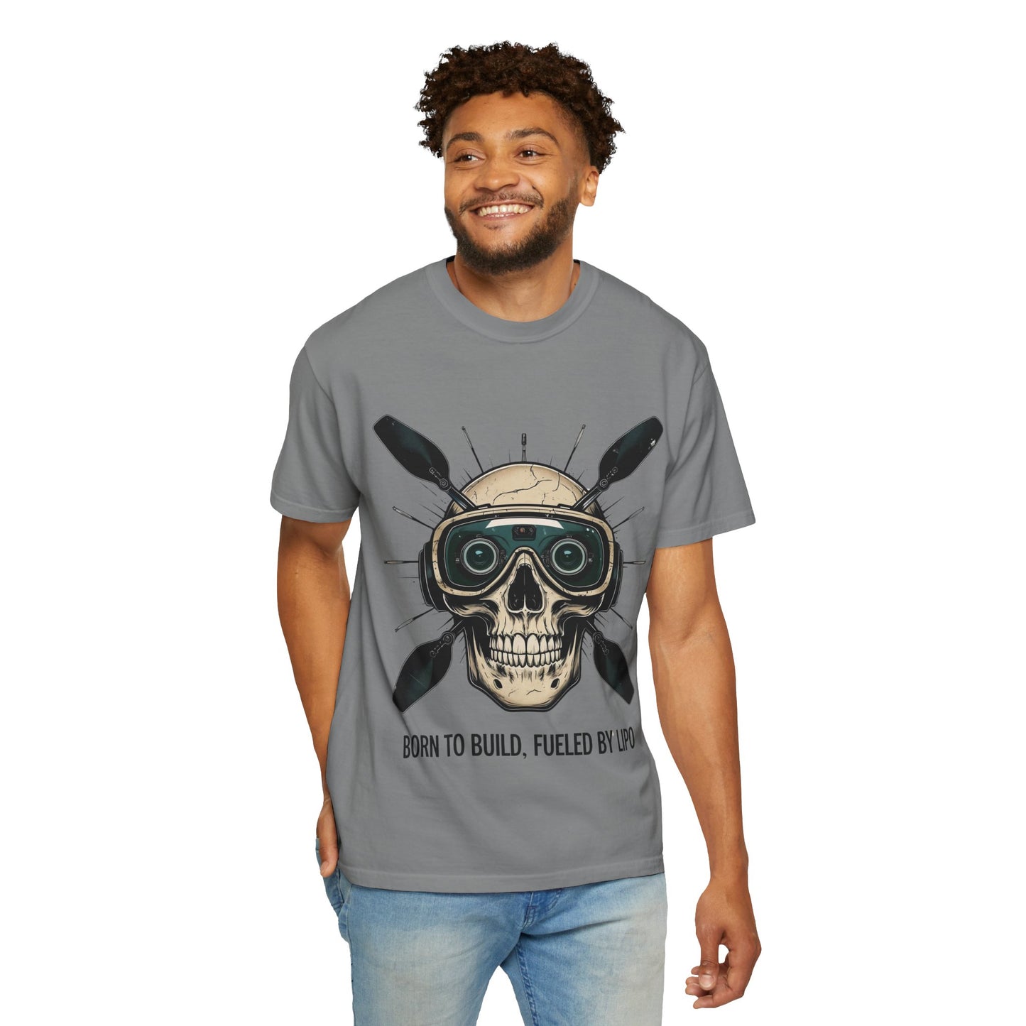 Camiseta con diseño de calavera, camiseta gráfica atrevida para constructores, entusiastas del fitness, Halloween, regalo para él, ropa informal