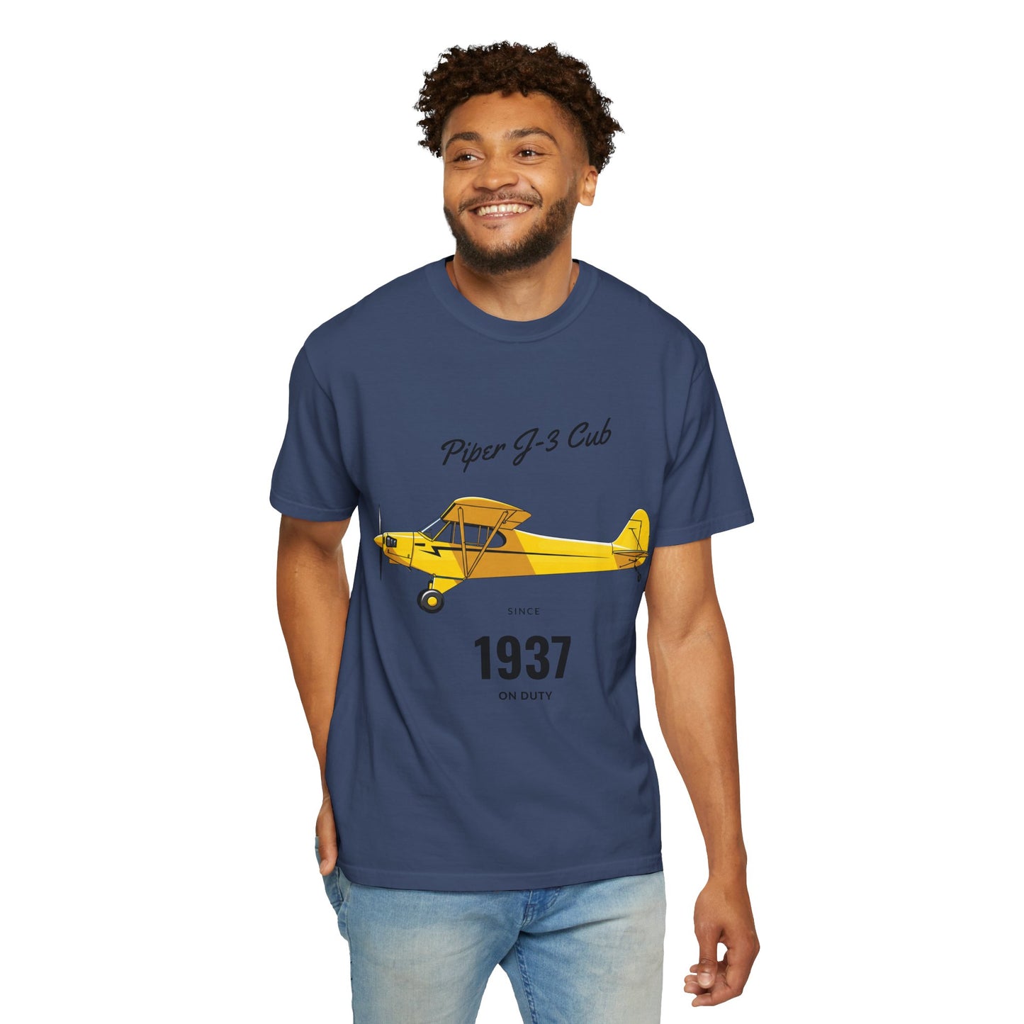 Vintage Aviation T-Shirt for Airplane Enthusiasts, Piper J-3 Cub Shirt, Gift for Pilots, Air Travel Tee, Unique Aviation Merchandise