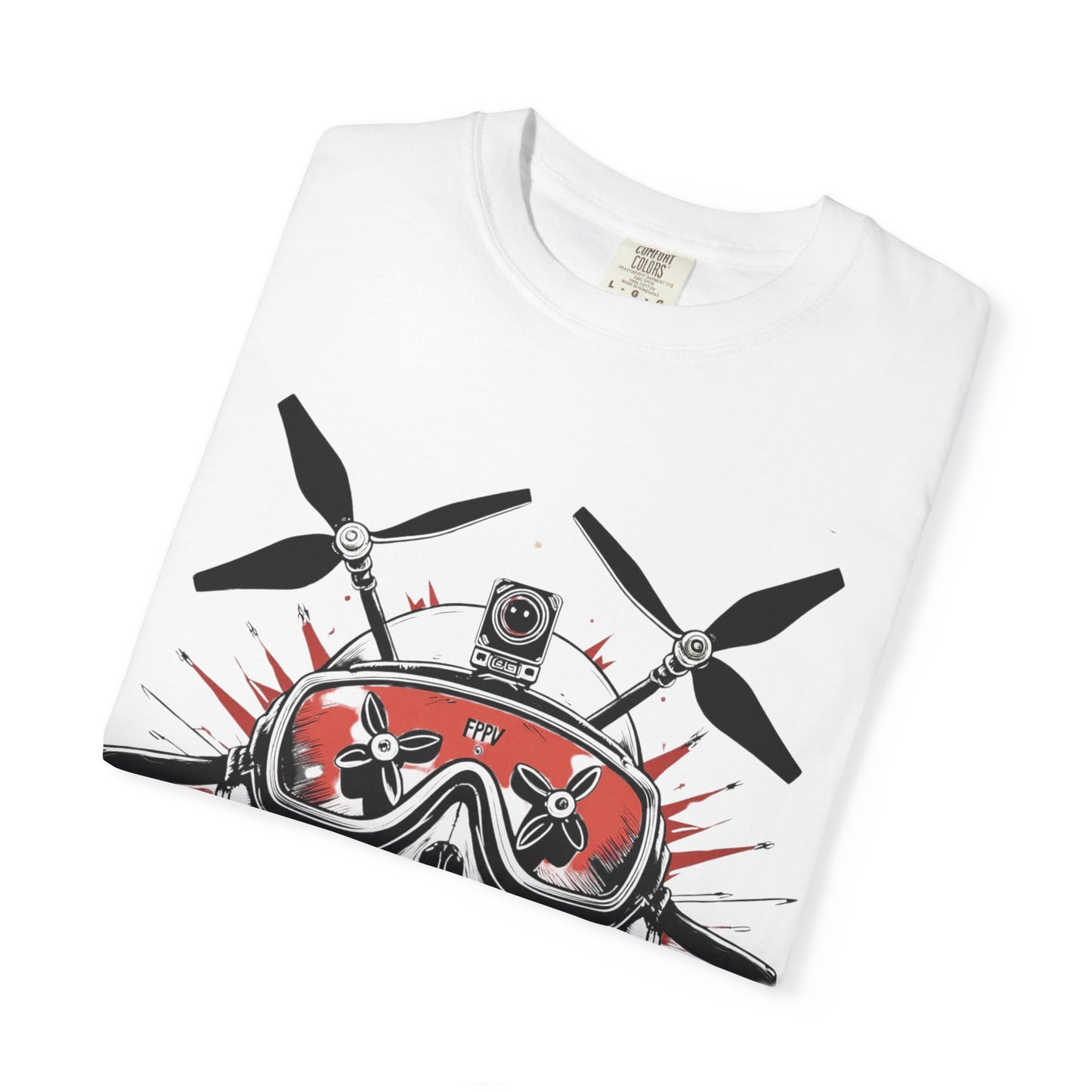 Camiseta de piloto de dron con diseño vanguardista | Camiseta unisex teñida | Diseño de calavera | Ideal para entusiastas de los drones y un regalo para amantes de la tecnología