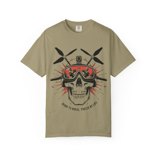 Edgy Drone Pilot T-Shirt | Unisex Garment-Dyed Tee | Skull Design | Perfect for Drone Enthusiasts & Gift for Tech Lovers