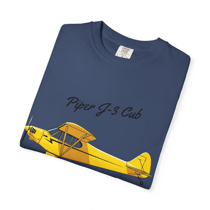 Vintage Aviation T-Shirt for Airplane Enthusiasts, Piper J-3 Cub Shirt, Gift for Pilots, Air Travel Tee, Unique Aviation Merchandise