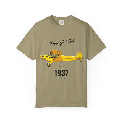 Vintage Aviation T-Shirt for Airplane Enthusiasts, Piper J-3 Cub Shirt, Gift for Pilots, Air Travel Tee, Unique Aviation Merchandise