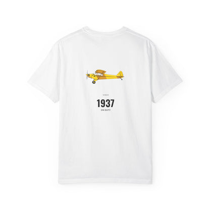 Vintage Aviation T-Shirt for Airplane Enthusiasts, Piper J-3 Cub Shirt, Gift for Pilots, Air Travel Tee, Unique Aviation Merchandise