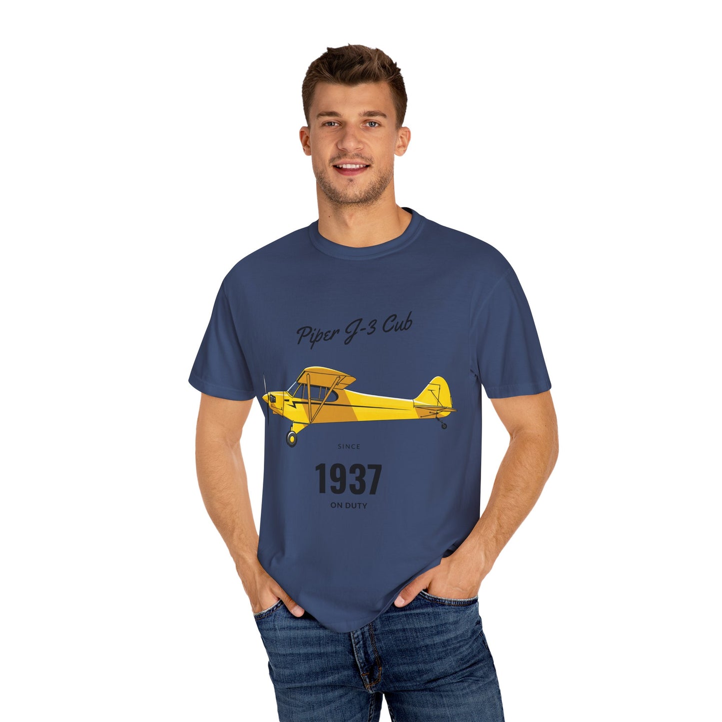 Vintage Aviation T-Shirt for Airplane Enthusiasts, Piper J-3 Cub Shirt, Gift for Pilots, Air Travel Tee, Unique Aviation Merchandise