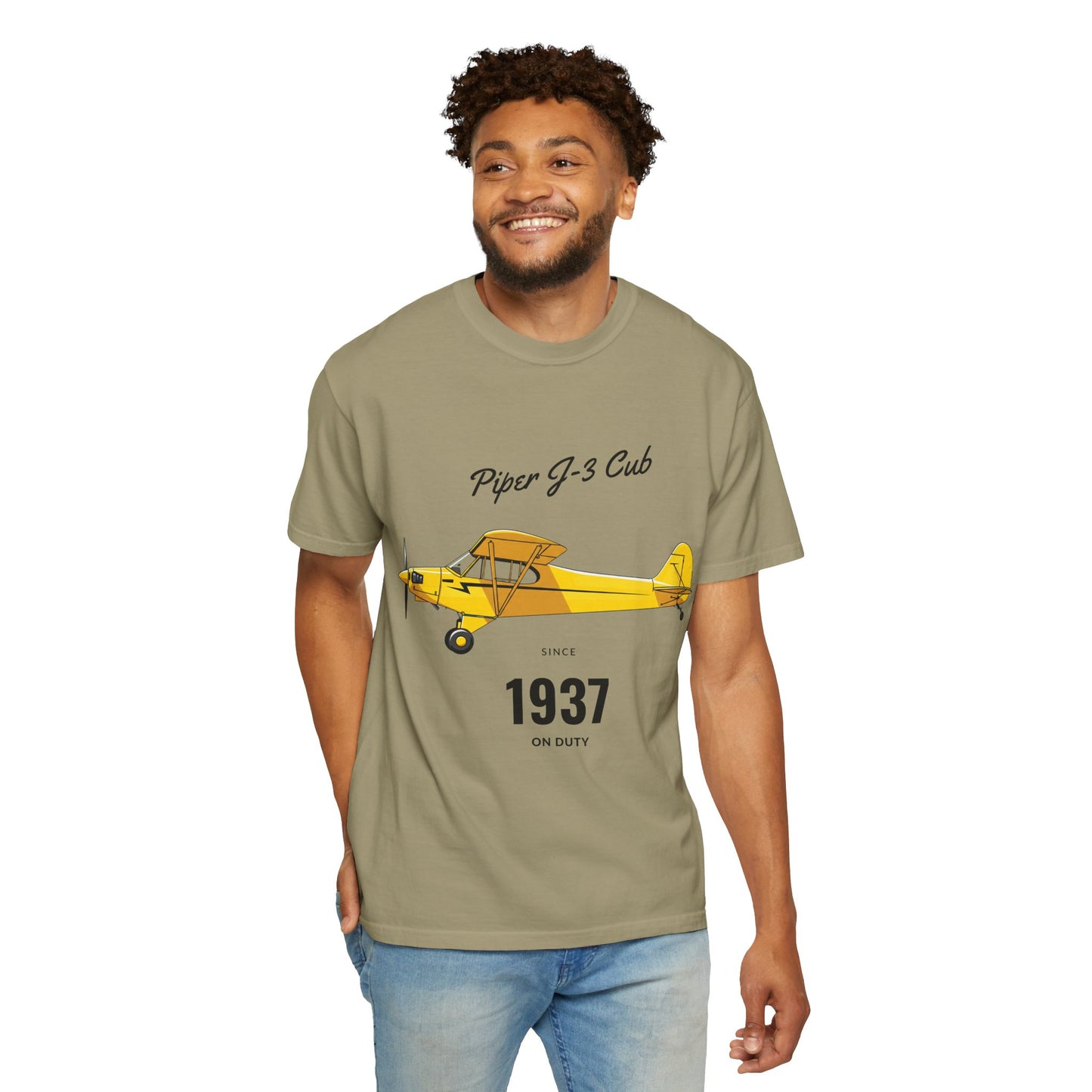Vintage Aviation T-Shirt for Airplane Enthusiasts, Piper J-3 Cub Shirt, Gift for Pilots, Air Travel Tee, Unique Aviation Merchandise