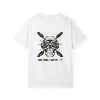 Camiseta con diseño de calavera, camiseta gráfica atrevida para constructores, entusiastas del fitness, Halloween, regalo para él, ropa informal