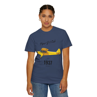 Vintage Aviation T-Shirt for Airplane Enthusiasts, Piper J-3 Cub Shirt, Gift for Pilots, Air Travel Tee, Unique Aviation Merchandise