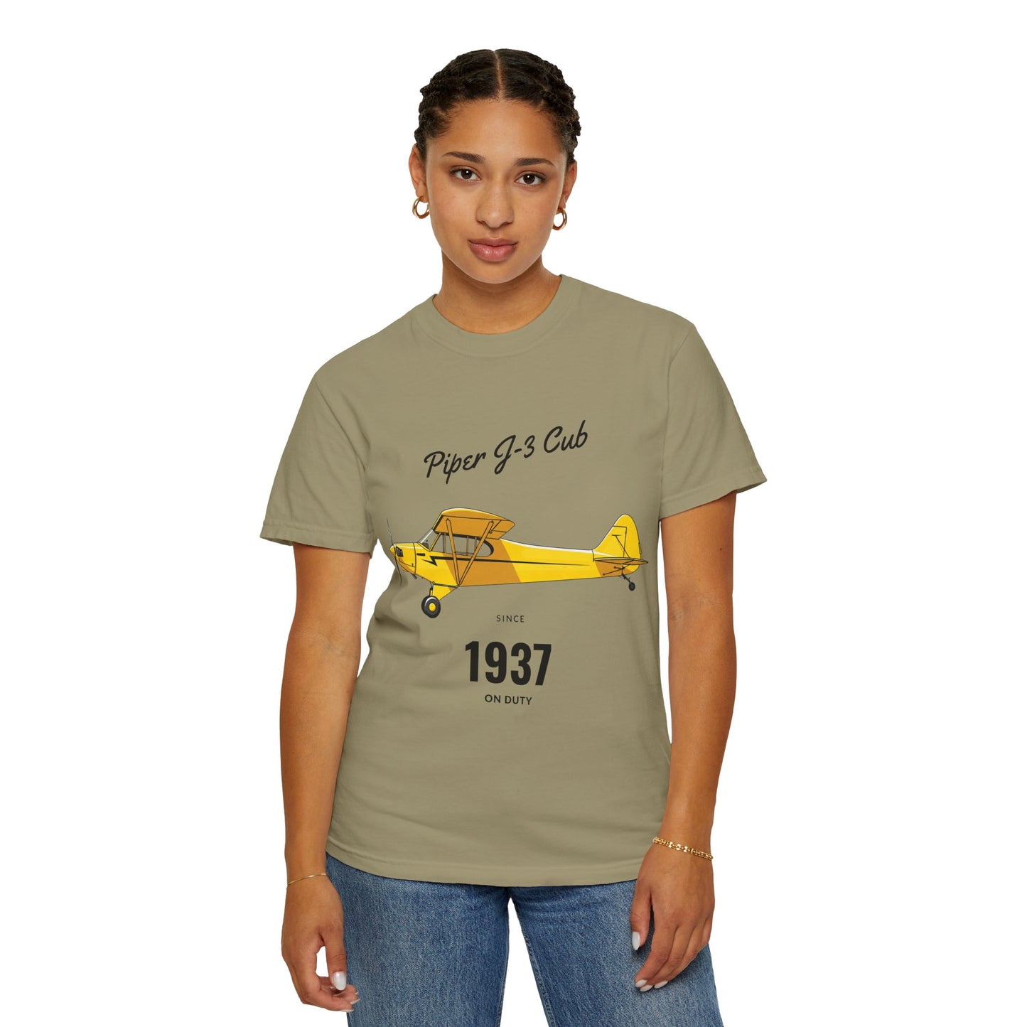 Vintage Aviation T-Shirt for Airplane Enthusiasts, Piper J-3 Cub Shirt, Gift for Pilots, Air Travel Tee, Unique Aviation Merchandise