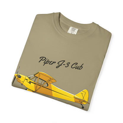 Vintage Aviation T-Shirt for Airplane Enthusiasts, Piper J-3 Cub Shirt, Gift for Pilots, Air Travel Tee, Unique Aviation Merchandise